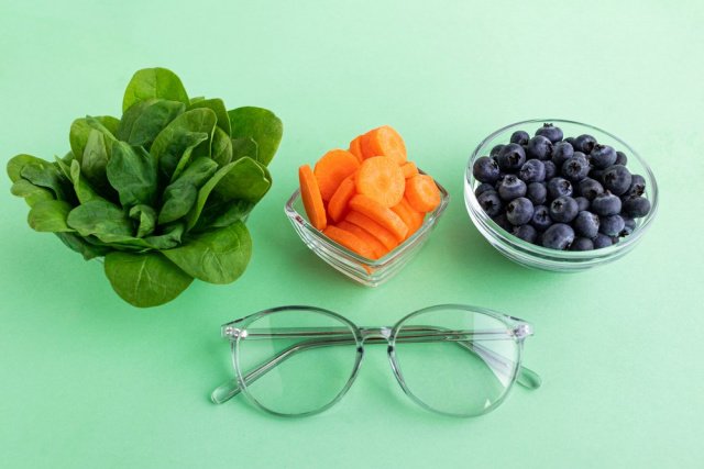 Ingredientes frescos para una dieta saludable ocular